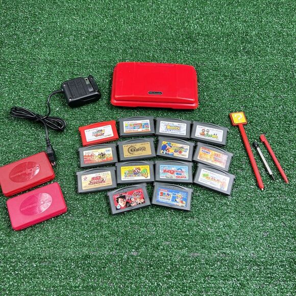 Nintendo DS NTR-001 Japan Import Lava Red Tested Working 14 Import Game - Picture 1 of 16
